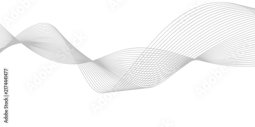 abstract grey wave pattern formed by fine lines flowing across a white background, creating a sense of elegant motion and digital design.
