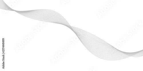 abstract flowing white line wave graphic design on white background