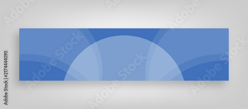 Blue Abstract Horizontal Web Banner Background with Geometric Curves