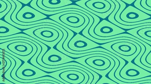 Patterned Green Abstract Waves By Circling Dots Shaped Design in Surreal Studio Setting