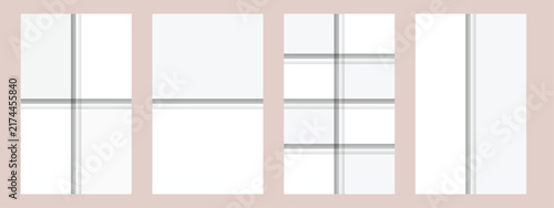 Minimalist paper fold mockups with realistic shadow effects for blank brochure presentation design.