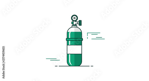 Medical Oxygen Tank Illustration Representing Health, Wellness, And Healthcare Concept Design
