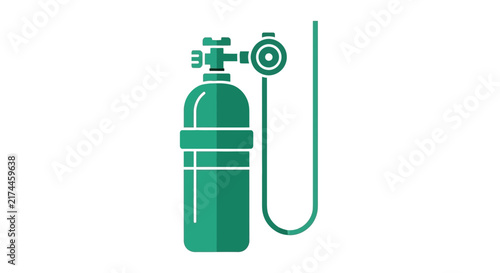 Medical Oxygen Tank In Graphic Style, Suitable For Healthcare And Emergency Preparedness