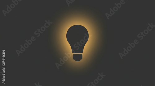 Glowing lightbulb silhouette conceptual illustration
