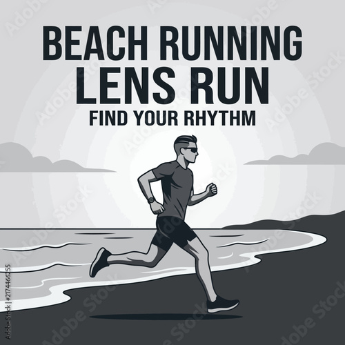 Athletic Man Running On A Beach At Sunrise Find Your Rhythm