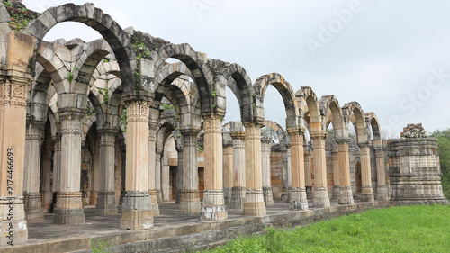 Beautiful Architectural View of Kamani Masjid at Champaner-Pavagadh Archaeological Park, Gujarat, India.