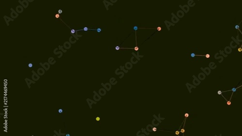 Abstract Network Dots Connecting in Distant Patterned Light