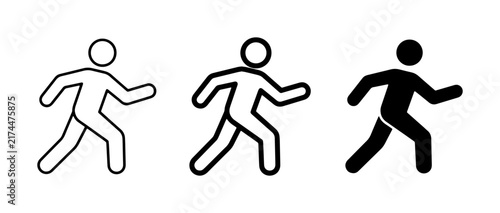 Принти на полотні Running Man Icons, Silhouette and Outline, Motion Graphics, Vector Figures