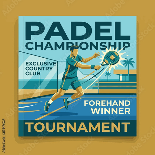 Active Padel Championship Tournament Celebration Sports Event Illustration