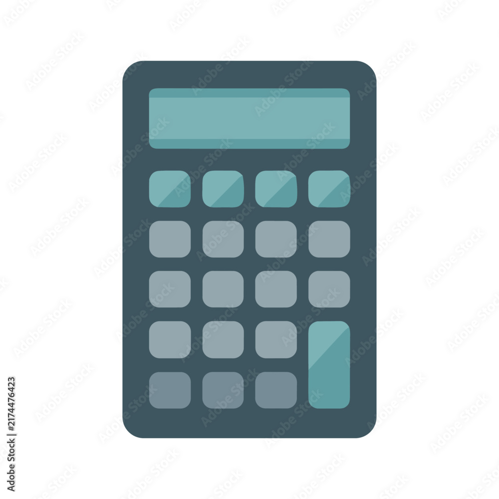 Naklejka premium Flat vector illustration of a simple digital calculator