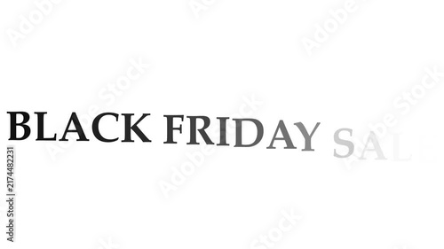 Black friday sale hand written animated text. 4k animation with alpha channel on transparent background  