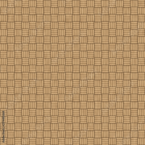 Quadro su tela Beige woven straw texture pattern background