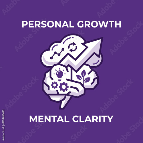 Abstract Illustration Of Personal Growth And Mental Clarity Symbolism In Purple