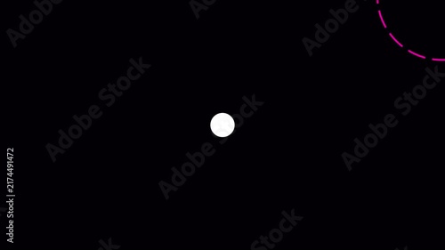 Animated pulsing circle loading with changing colors on animation 4k black background, pulse progress
