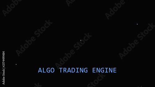 Algo trading engine: automated financial market analysis and digital investment software concept animation 4k
