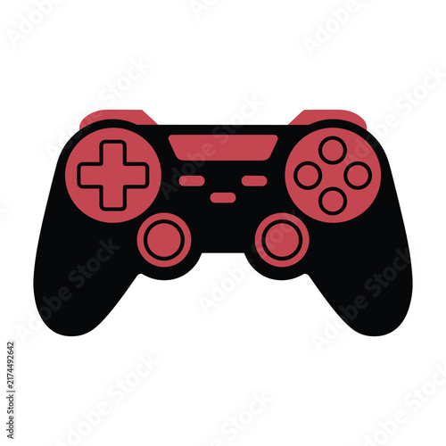 A minimalist flat vector icon of a video game controller