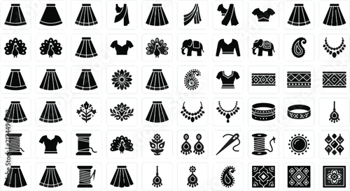 Ethnic lehenga art vector