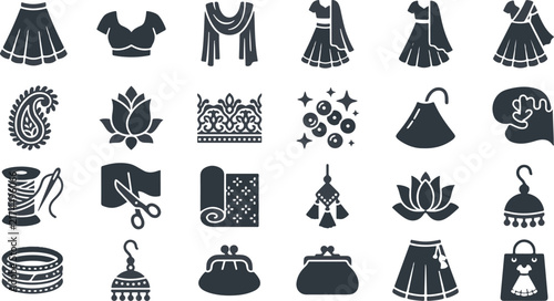 Ethnic lehenga art vector