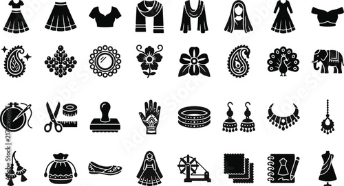 Ethnic lehenga art vector