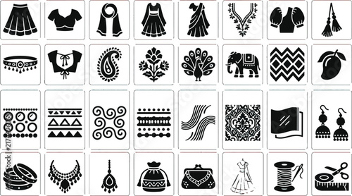 Ethnic lehenga art vector