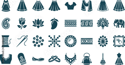 Ethnic lehenga art vector
