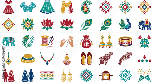 Ethnic lehenga art vector