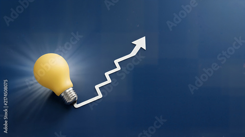 A creative idea as the beginning of a journey toward business growth, innovation, improved performance, and goal achievement through a focused and sustainable strategy