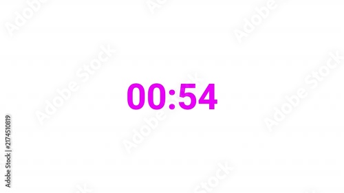 Countdown timer One minute animation from 60 to 0 seconds on transparent background with alpha channel, 60 second countdown timer, Countdown video
