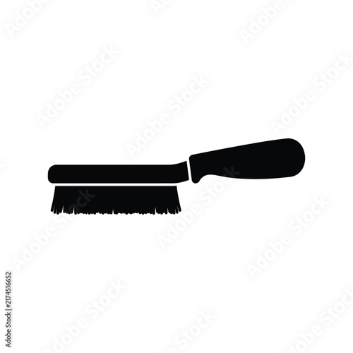 Scrub Brush Silhouette Vector Icon. Household Cleaning and Housekeeping Tool