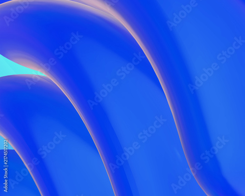 Fotografía Abstract 3d background with flowing blue liquid shapes and soft gradient curves