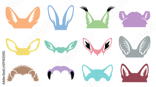 Colorful animal ears headbands collection.