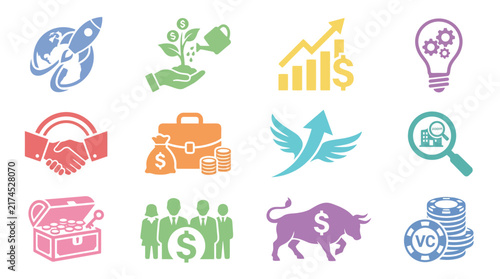 Business Finance Icons and Symbols.