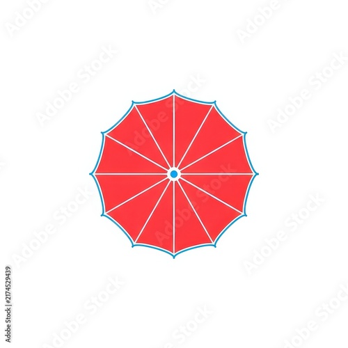 Colorful open umbrella icon on white background.
