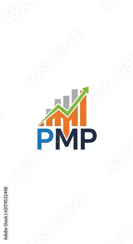 Colorful stock market growth chart logo design.