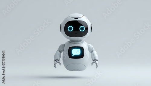 Futuristic digital chatbot 3D rendering 
