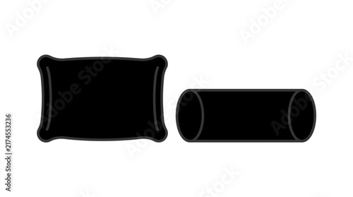 Fotografie Rectangular and Bolster Pillow Icon Set