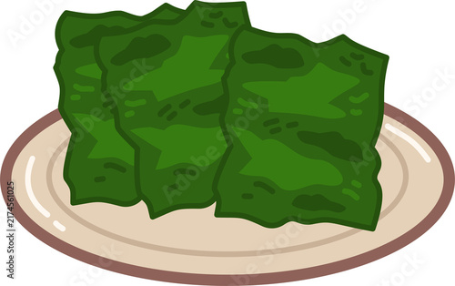 three nori seaweeds food