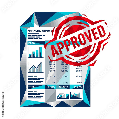 Approved financial report with charts and data