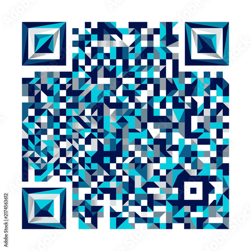 Abstract QR Code Technology Digital Information Data Pattern Background