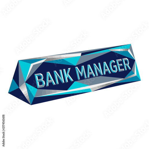 Bank Manager Desk Sign - Finance Professional Title Nameplate