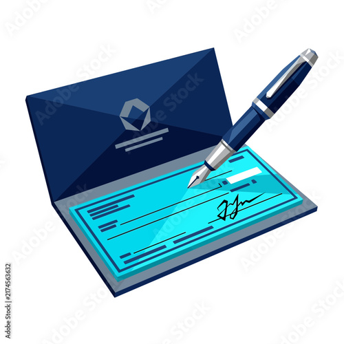 Check and Pen: Financial Transaction, Signing Document, Payment, Business