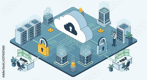 Cloud Computing Security and Data Protection Network Infrastructure.