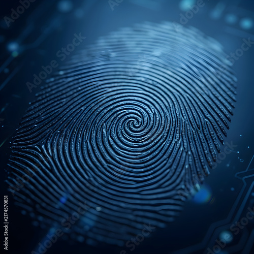 Obraz na płótnie Digital Fingerprint Scan Biometric Security Technology Innovation