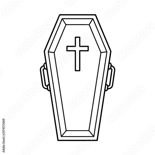 Coffin with Cross Icon