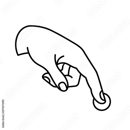 Hand Touching a Round Object