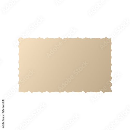 Rectangular Blank Paper Tag with Decorative Scalloped Edges Isolated on a Clean White Background for Customizable Labels and Craft Projects