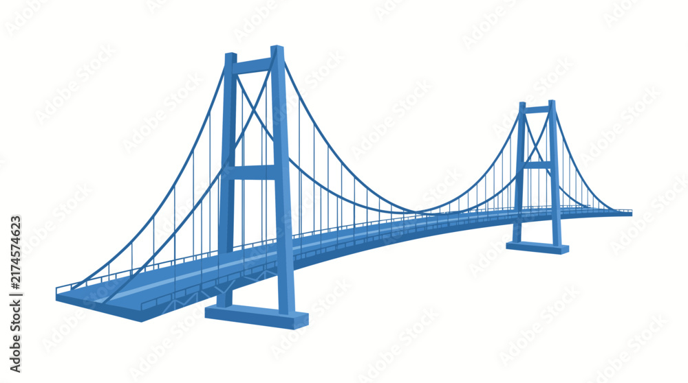 Naklejka premium Modern suspension bridge
