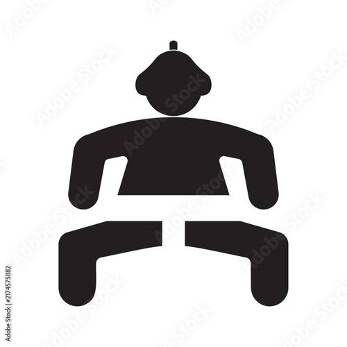 sumo wrestler flat icon vector