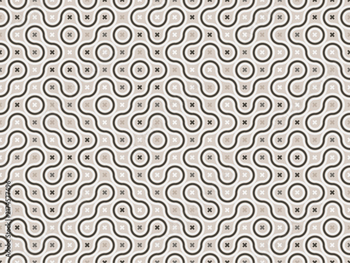 Bild auf Leinwand Organic Loop Illusion Pattern, curved lines path, seamless vector background