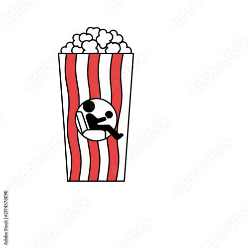 Popcorn bucket with movie icon